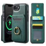 For iPhone 16e DG.MING K1 MagSafe Detachable Wallet RFID Back Cover Phone Case(Green)