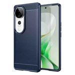 For vivo V40 Pro Carbon Fiber Brushed Texture TPU Phone Case(Blue)