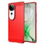 For vivo V40 Pro Carbon Fiber Brushed Texture TPU Phone Case(Red)