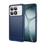 For Redmi K70 Ultra Brushed Texture Carbon Fiber TPU Phone Case(Blue)