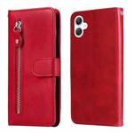 For Samsung Galaxy A06 4G Fashion Calf Texture Zipper Leather Phone Case(Red)