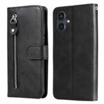 For Samsung Galaxy A25 5G Japan Version / A25e Fashion Calf Texture Zipper Leather Phone Case(Black)