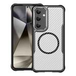 For Samsung Galaxy S24+ 5G Carbon Fiber Texture MagSafe Translucent Phone Case(Black)