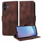 For Samsung Galaxy A25 5G Japan Version / A25e Embossed Rhombus Starry Leather Phone Case(Brown)
