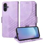 For Samsung Galaxy A25 5G Japan Version / A25e Embossed Rhombus Starry Leather Phone Case(Purple)