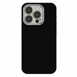 For iPhone 15 Pro Max Skin Feel Fine Leather Texture Metal Lens Frame MagSafe Phone Case(Black)