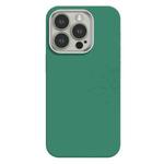 For iPhone 15 Pro Max Skin Feel Fine Leather Texture Metal Lens Frame MagSafe Phone Case(Grass Green)