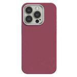 For iPhone 15 Pro Max Skin Feel Fine Leather Texture Metal Lens Frame MagSafe Phone Case(Rose Red)