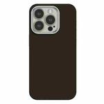 For iPhone 15 Pro Max Skin Feel Fine Leather Texture Metal Lens Frame MagSafe Phone Case(Brown Gray)