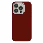 For iPhone 15 Pro Skin Feel Fine Leather Texture Metal Lens Frame MagSafe Phone Case(Red)