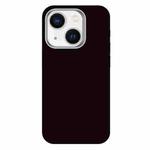 For iPhone 14 Skin Feel Fine Leather Texture Metal Lens Frame MagSafe Phone Case(Deep Purple)