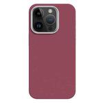 For iPhone 14 Pro Skin Feel Fine Leather Texture Metal Lens Frame MagSafe Phone Case(Rose Red)