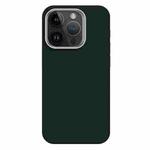 For iPhone 13 Pro Max Skin Feel Fine Leather Texture Metal Lens Frame MagSafe Phone Case(Green)