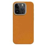 For iPhone 13 Pro Skin Feel Fine Leather Texture Metal Lens Frame MagSafe Phone Case(Ginger)