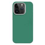 For iPhone 13 Pro Skin Feel Fine Leather Texture Metal Lens Frame MagSafe Phone Case(Grass Green)