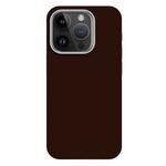 For iPhone 12 Pro Max Skin Feel Fine Leather Texture Metal Lens Frame MagSafe Phone Case(Coffee Brown)