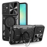 For Samsung Galaxy A06 5G CD Texture Sliding Camshield Magnetic Holder Phone Case(Black)