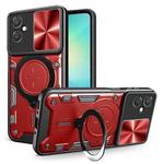 For Samsung Galaxy A06 5G CD Texture Sliding Camshield Magnetic Holder Phone Case(Red)
