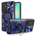 For Samsung Galaxy A06 5G CD Texture Sliding Camshield Magnetic Holder Phone Case(Blue)