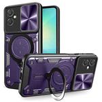 For Samsung Galaxy A06 5G CD Texture Sliding Camshield Magnetic Holder Phone Case(Purple)