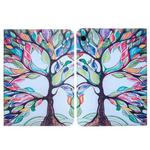 For Samsung Galaxy Tab A9 Colored Drawing Leather Tablet Case(Life Tree)