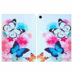 For Samsung Galaxy Tab A9+ Colored Drawing Leather Tablet Case(Two Butterflies)