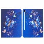 For Samsung Galaxy Tab S9 / S9 FE Colored Drawing Leather Tablet Case(Purple Butterfly)