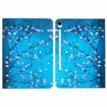 For Samsung Galaxy Tab S9 / S9 FE Colored Drawing Leather Tablet Case(Plum Blossom)
