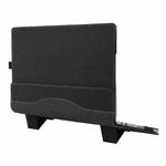 For MicroSoft Surface Laptop 15 inch Leather Laptop Shockproof Protective Case with Stand(Black)