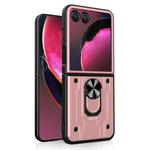 For Motorola Razr 50 Ultra Magnetic Holder TPU+PC Phone Case(Rose Gold)