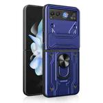 For Motorola Razr 40 Magnetic Holder TPU+PC Phone Case(Blue)