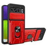 For Google Pixel 9 Pro XL Sliding Camshield TPU+PC Phone Case with Card Slot(Red)