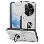 For Huawei nova 13i Sliding Camshield TPU+PC Phone Case with Card Slot(White)