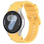 For Samsung Galaxy Watch 7 40 / 44mm Official Solid Color Stitched Silicone Watch Band(Yellow)