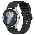 For Samsung Galaxy Watch 7 40 / 44mm Official Solid Color Stitched Silicone Watch Band(Black)