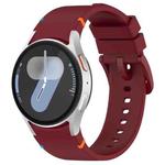 For Samsung Galaxy Watch 7 40 / 44mm Official Solid Color Stitched Silicone Watch Band(Wine Red)