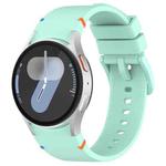 For Samsung Galaxy Watch 7 40 / 44mm Official Solid Color Stitched Silicone Watch Band(Teal)