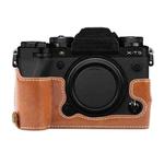 For FUJIFILM X-T5 Glossy PU Leather Camera Half Case Base(Brown)