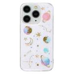 For iPhone 12 / 12 Pro Cosmic Star Glitter Epoxy TPU Phone Case(Transparent Pink)