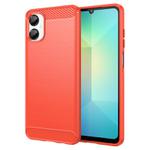 For Samsung Galaxy A06 5G Carbon Fiber Brushed Texture TPU Phone Case(Red)