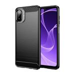 For Samsung Galaxy A07 4G Carbon Fiber Brushed Texture TPU Phone Case(Black)