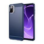 For Samsung Galaxy A07 4G Carbon Fiber Brushed Texture TPU Phone Case(Blue)