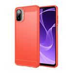 For Samsung Galaxy A07 4G Carbon Fiber Brushed Texture TPU Phone Case(Red)