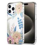 For iPhone 15 Pro Max Dual-side Laminating IMD PC Hybrid TPU Phone Case(Lotus)