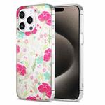 For iPhone 15 Pro Dual-side Laminating IMD PC Hybrid TPU Phone Case(Cop-rose)