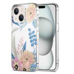 For iPhone 15 Plus Dual-side Laminating IMD PC Hybrid TPU Phone Case(Lotus)