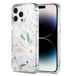 For iPhone 14 Pro Max Dual-side Laminating IMD PC Hybrid TPU Phone Case(White Daisy)