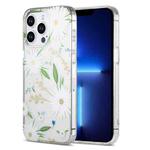 For iPhone 13 Pro Dual-side Laminating IMD PC Hybrid TPU Phone Case(White Daisy)