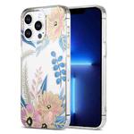 For iPhone 13 Pro Dual-side Laminating IMD PC Hybrid TPU Phone Case(Lotus)