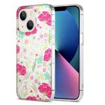 For iPhone 13 Dual-side Laminating IMD PC Hybrid TPU Phone Case(Cop-rose)